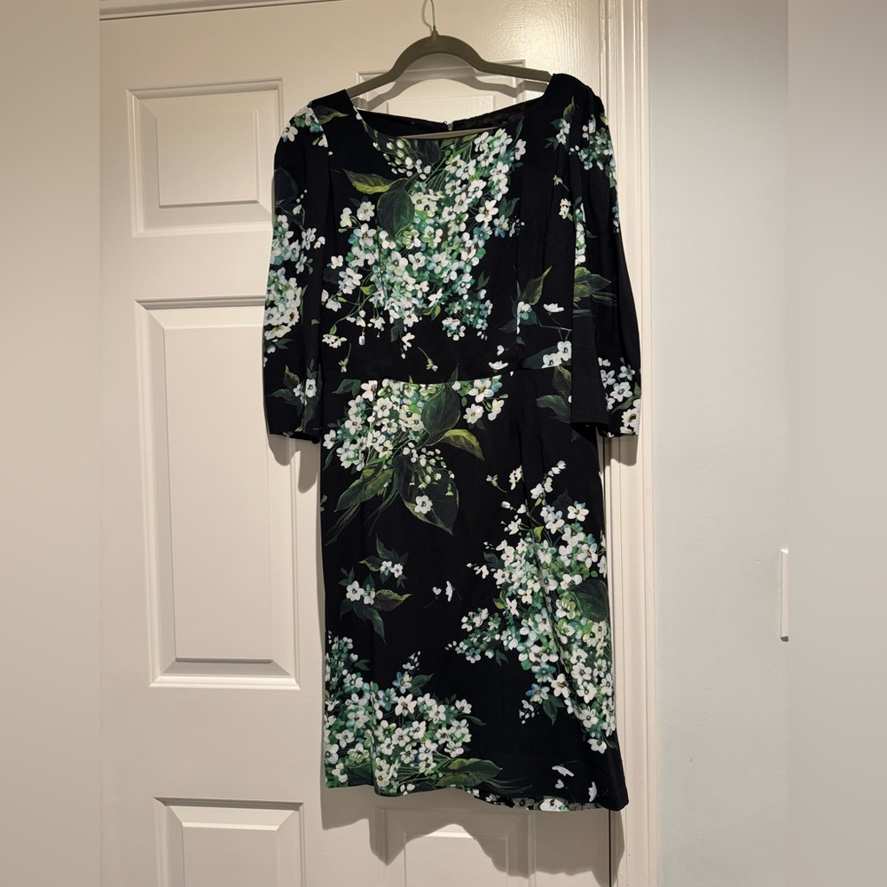 Dolce & Gabbana black floral dress. Italian size 48.